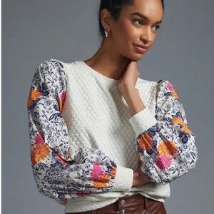 Anthropologie Porridge Textured Sweatshirt